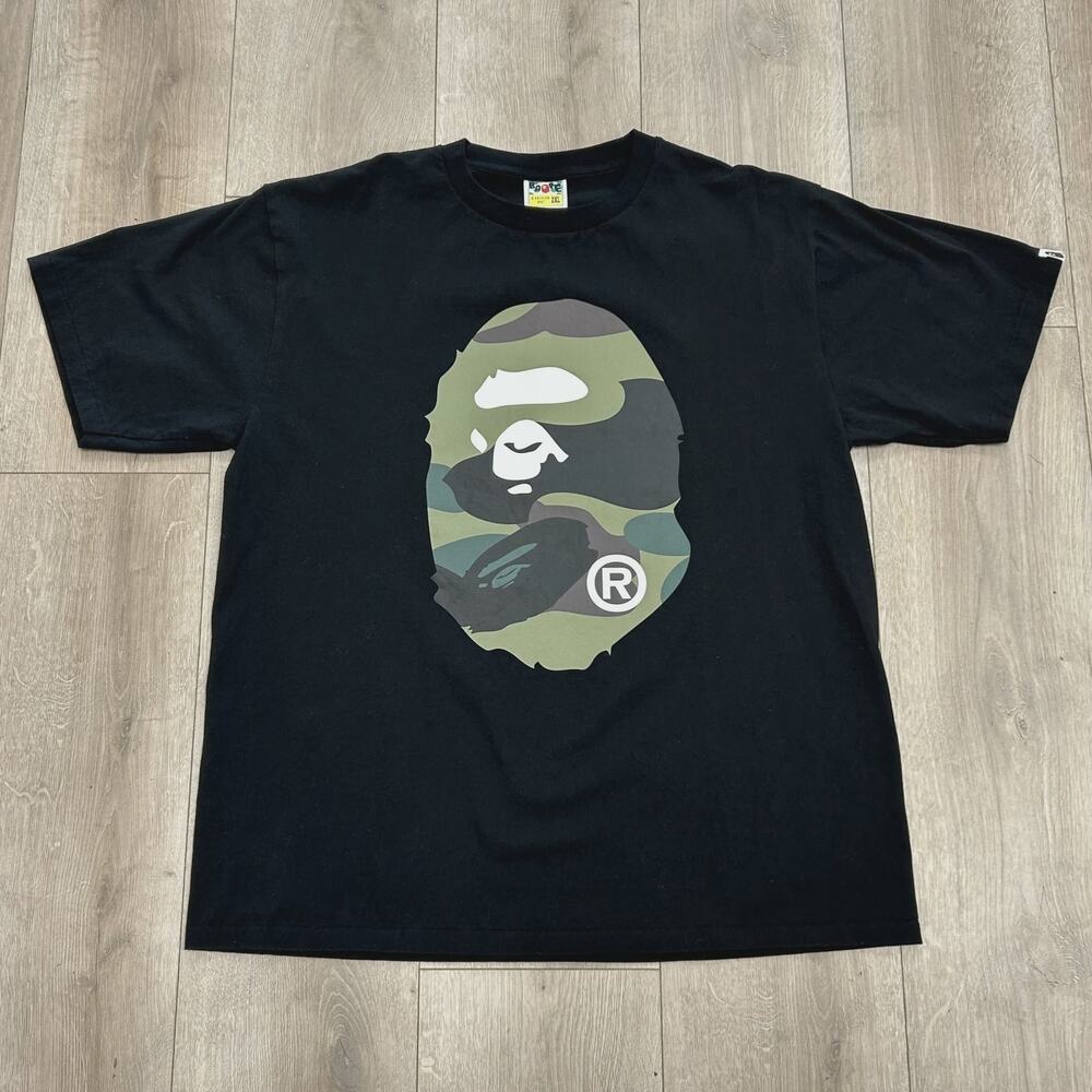 BAPE 1st Camo Big Ape Head Tee T Shirt Black sz XXL 2XL SF